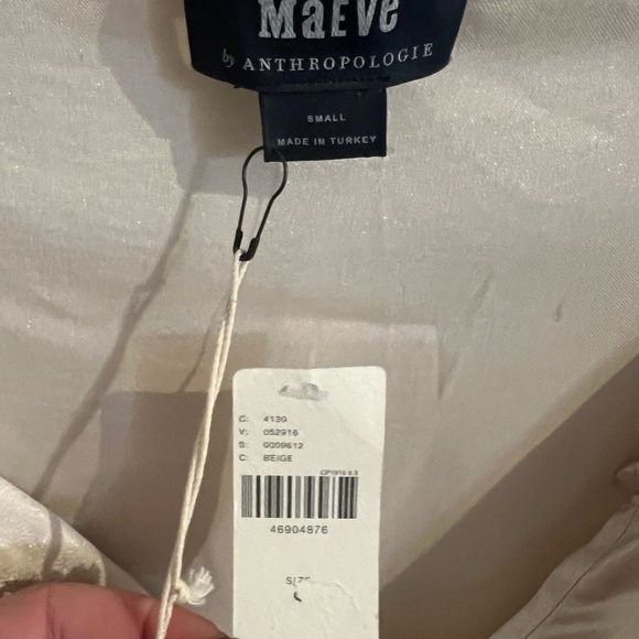 Anthropologie Maeve Metallic Tie Waist Dress Small NWT - Picture 5 of 16